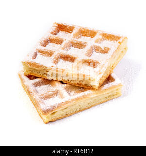 Belgian waffles isolated on white  background Stock Photo