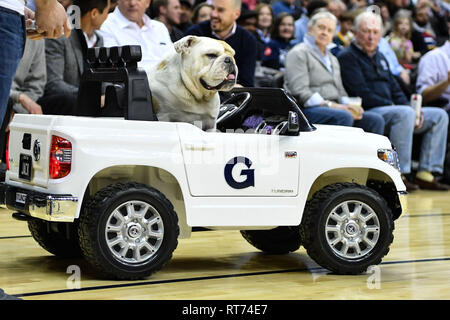 Washington, District of Columbia, USA. 27th Feb, 2019. Georgetown Hoyas mascot Jack during a game against the DePaul Blue Demons at Capital One Arena. Credit: Terrence Williams/ZUMA Wire/Alamy Live News Stock Photo