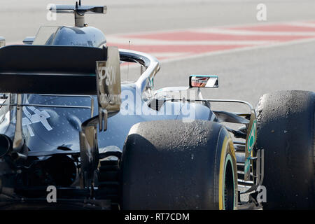 Montmelo, Barcelona, Spain. 28th Feb 2019.Lewis Hamilton (Mercedes AMG Petronas Motosport) W10 car, seen in action during the winter testing days at the Circuit de Catalunya in Montmelo (Catalonia). Credit: SOPA Images Limited/Alamy Live News Stock Photo