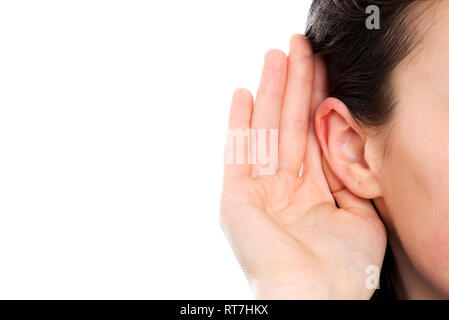 Deaf woman Stock Photo