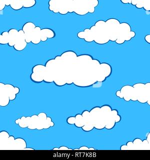 clouds seamless pattern set Stock Vector