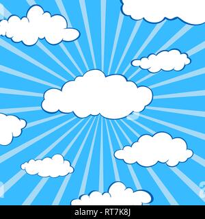 clouds stylized flat set Stock Vector