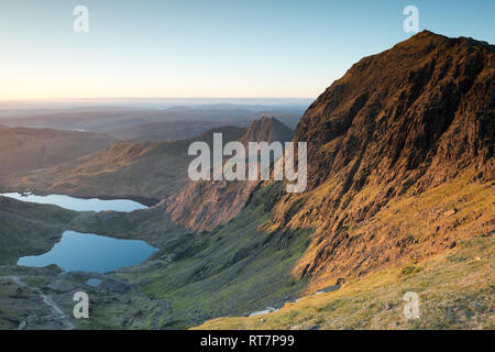 View from the Llanberis Path, Snowdonia, Gwynedd, Wales Stock Photo
