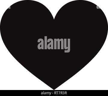 Flat Black Heart Icon Isolated on White Background. Vector illustration ...