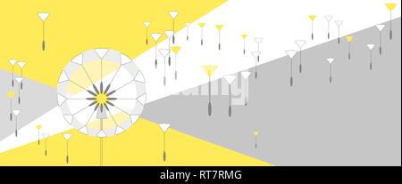 Abstract dandelion with flying seeds. Vector Stock Vector