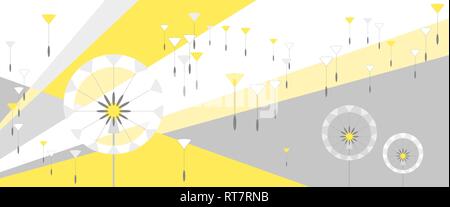 Abstract dandelion with flying seeds. Vector Stock Vector