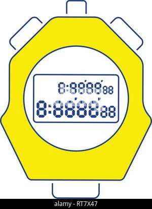 Icon of stopwatch. Thin line design. Vector illustration. Stock Vector