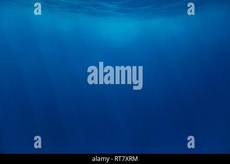 Abstract Deep Blue Sea Underwater Background Stock Photo