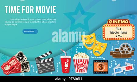 Cinema and Movie Banner Stock Vector