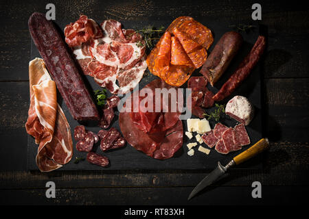 Assorted Italian cold cuts Stock Photo