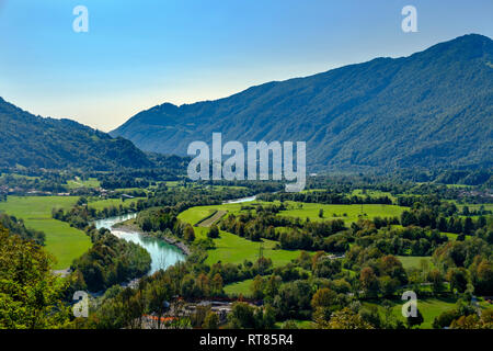 Slovenia, Soca Valley, Soca river, Valley near Kobarid Stock Photo