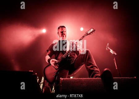 Norway, Oslo - February 3, 2019. The American metal band Mastodon performs a live concert at Oslo Spektrum in Oslo. Here guitarist Bill Kelliher is seen live on stage. (Photo credit: Gonzales Photo - Terje Dokken). Stock Photo