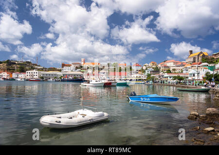 Fishing boats in The Carenage Harbour, St.Georgeâ€™s, Grenada, Lesser Antilles, Caribbean Stock Photo