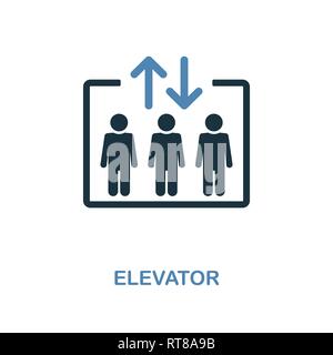 Elevator icon. Monochrome style design from shopping center sign icon collection. UI. Pixel perfect simple pictogram elevator icon. Web design, apps Stock Vector