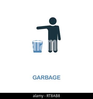 Garbage icon. Monochrome style design from shopping center sign icon collection. UI. Pixel perfect simple pictogram garbage icon. Web design, apps Stock Vector