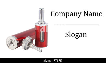 Items of an e-cigarette with space for the company name or a slogan Stock  Photo