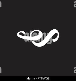simple ribbon motion flat 3d logo vector Stock Vector
