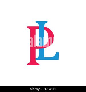 letters pl colorful design logo vector Stock Vector