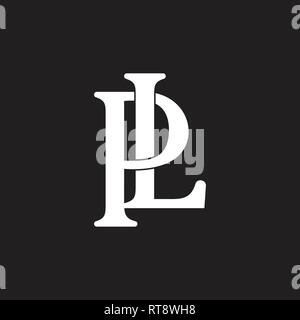 letters pl linked design logo vector Stock Vector