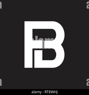 letters fb simple geometric line logo vector Stock Vector