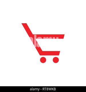 abstract letter t shopping cart simple logo vector Stock Vector