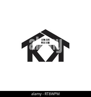 letters kk house windows design logo vector Stock Vector
