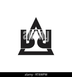 letters bd triangle simple geometric logo Stock Vector