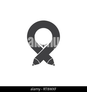 pencil pin location education symbol vector Stock Vector
