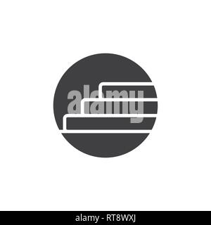 simple stair line logo vector Stock Vector