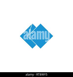 simple paper fold 3d flat logo Stock Vector