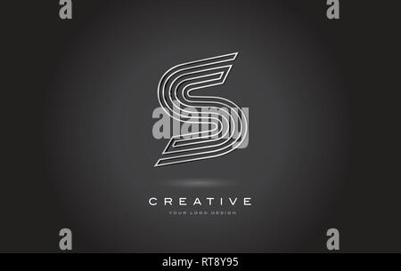 S Silver Steel Letter Monogram Logo Design. Modern S Metal Icon With Creative Beautiful Iron Metal Texture Vector. Stock Vector