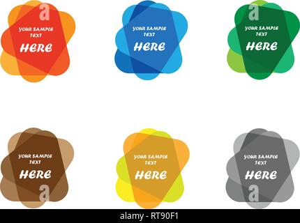 color nice funny logo Modern banner collection Stock Vector