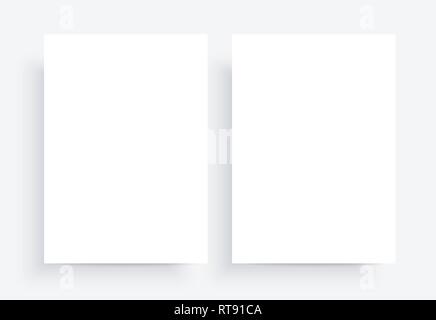 Paper Mockups. white blank template. Two sheet A4 Stock Vector