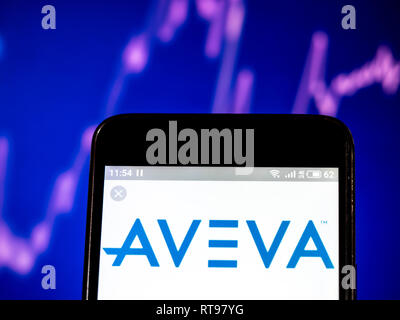 AVEVA Software company logo seen displayed on smart phone Stock Photo