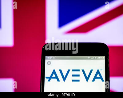 AVEVA Software company logo seen displayed on smart phone Stock Photo