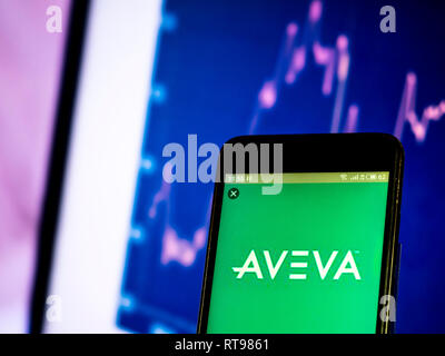 AVEVA Software company logo seen displayed on smart phone Stock Photo