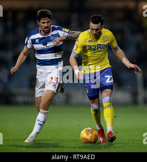 Queens Park Rangers' Pawel Wszojek (left) and Leeds United's Jack Harrison (right) battle for the ball Stock Photo