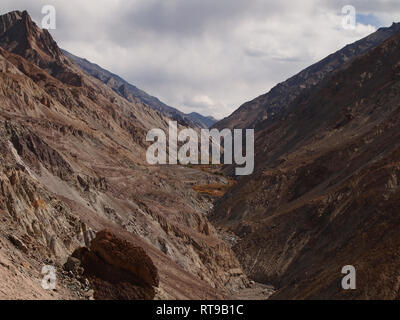 Mineral landscapes in Ladakh, the Land of the High Passes Stock Photo