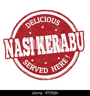 Nasi kerabu sign or stamp on white background, vector illustration Stock Vector
