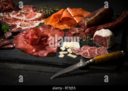 Assorted Italian cold cuts Stock Photo