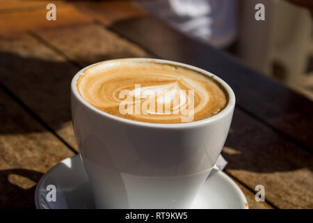 A nice cappuccino with a beautiful milk heart Stock Photo