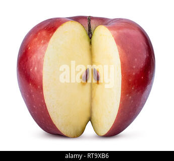 Red apple isolated on white background. Clipping path Stock Photo