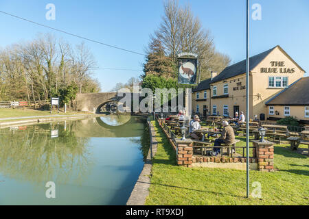 The Blue Lias pub at Stockton, near Coventry Stock Photo