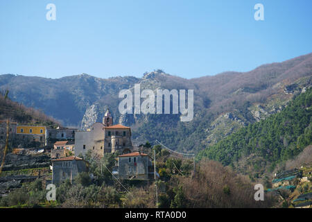 Pucara Castle, Tramonti, Amalfi coast, Campania, Italy Stock Photo