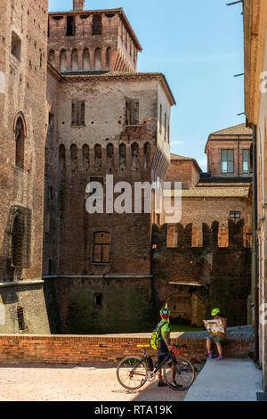 Medieval fortress, Gonzaga Saint George (Giorgio) castle in Italy, Mantua (Mantova) Stock Photo