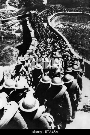 Black and white photograph of Chinese soldiers lined up