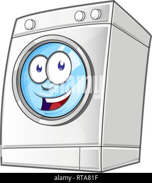 Cartoon washing machine. Vector clip art illustration with simple gradients Stock Vector