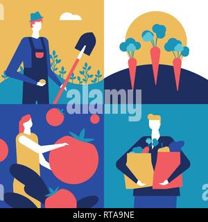 Organic food - flat design style colorful illustration Stock Vector