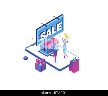Big sale - modern colorful isometric vector illustration Stock Vector
