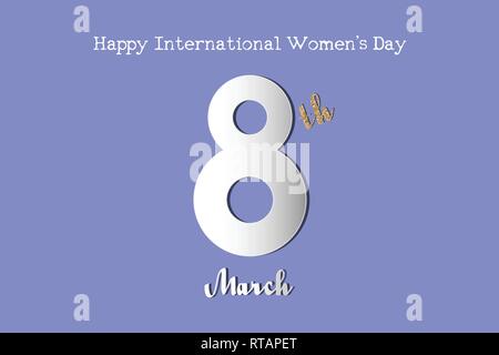 Happy International Women's Day - Vector illustration - Editable layered illustration Stock Vector